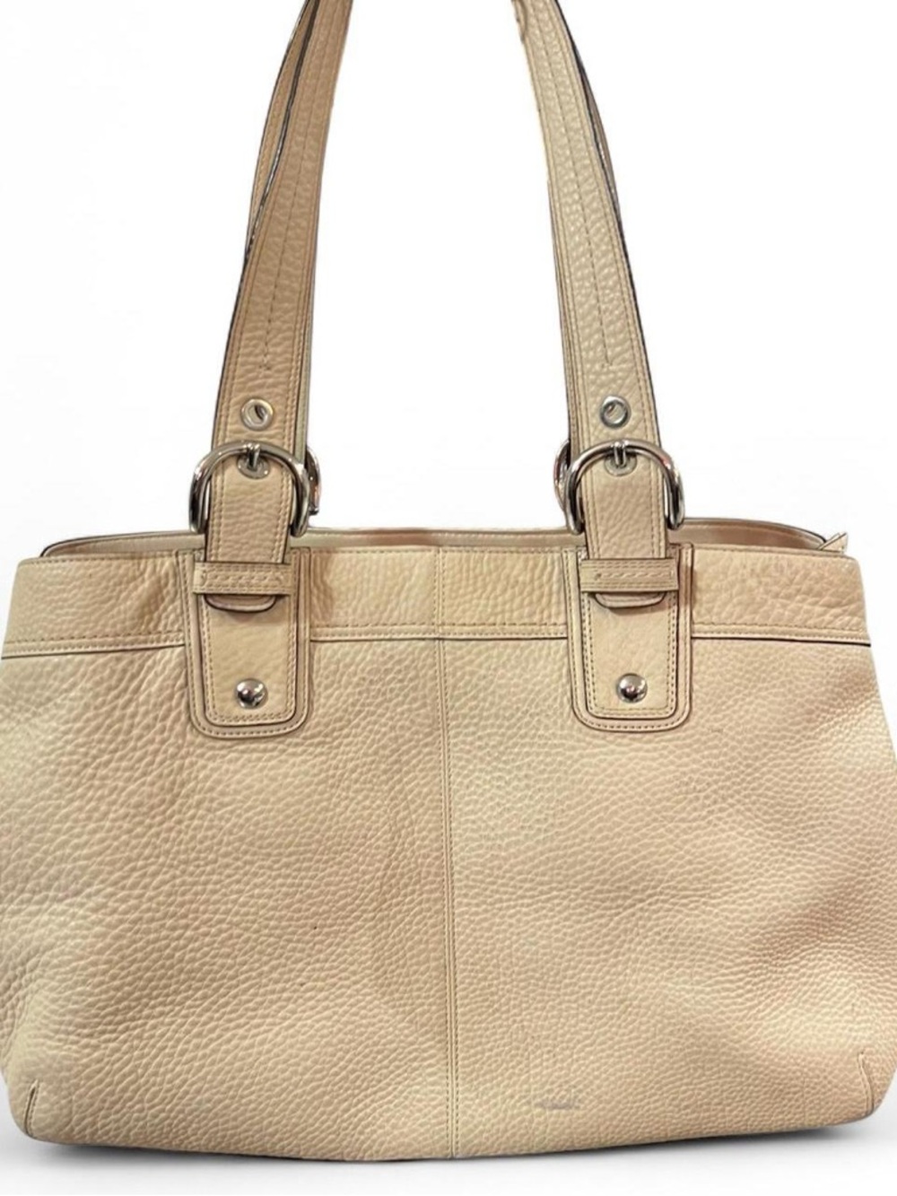 Coach Ivory Leather Tote Handbag